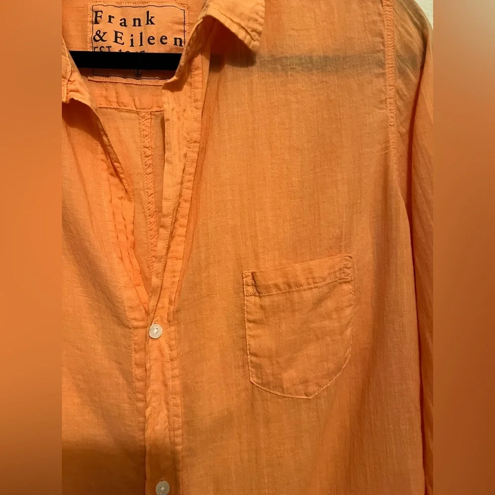 #872 Frank & Eileen Coral Button-Down Shirt Large - Picture 4 of 6